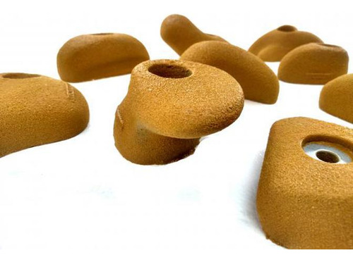 Kit 10 Agarras Escalada Basic Tamanho Mg Sem Fixador Ocre