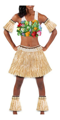 2x Disfraz De Disfraz De Con De Hierba Hawaiana Ajustable