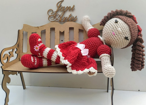 Imagem 2 de 8 de Boneca Amigurumi Moranguinho Jade Cachos Amor De Presente