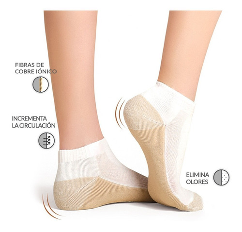 6 Pares Calcetín De Cobre Diabetes Anti Bacterial Cicatriza