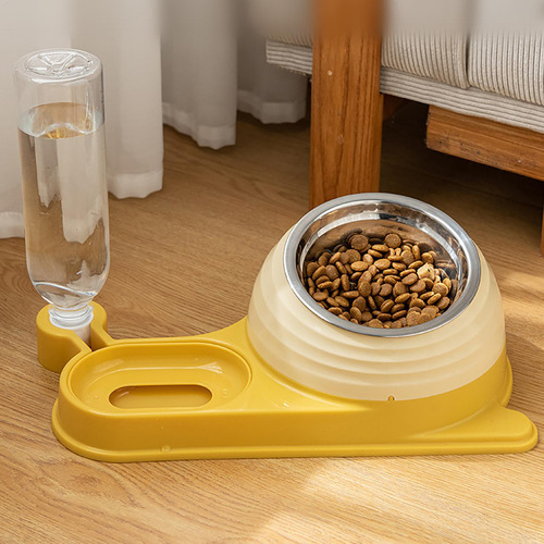 Cat Water And Food Bowl Cat Food Dishes Snail Shape 16-degre