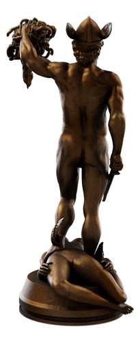 Estátua Perseu Semi Deus Herói Grego - Firenze Cor Cor Cobre Antigo
