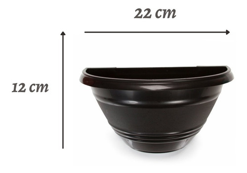 Imagem 4 de 6 de Vaso Meia Lua Preto Jardim Vertical 1 L Kit 24 Peças