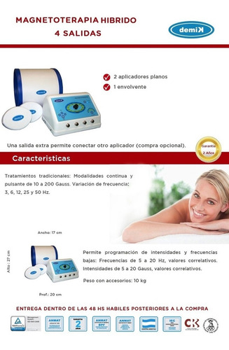 Imagen 6 de 11 de Equipo Magnetoterapia Digital Demik 4 Salidas Envio Gratis