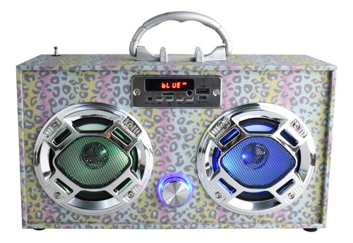 Mini Boombox Altavoz Led Bluetooth Retro Radio Fm Mejorada