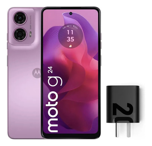 Motorola Moto G24, 128 Gb, Color Lavanda Pantalla 6.6  Hd+, 4 Gb Ram 