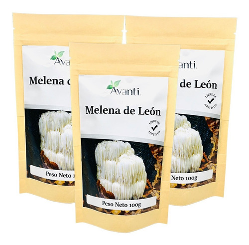 Pack X3 Melena De León Polvo, 100% Puro. Sobre 100g. Avanti