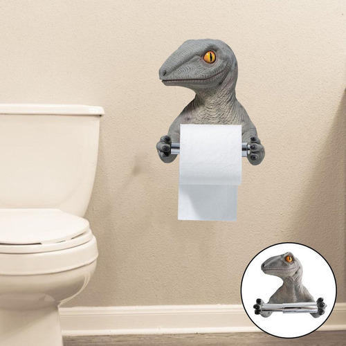 Soporte De Papel Higiénico De Dinosaurio Realista Soporte Color Gris