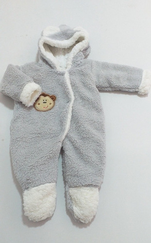 Pijama Para Bebé Niño Termica Talla De 0-4meses Gris 