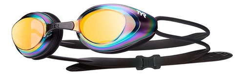 Gafas de natación Blackhawk Racing Mirrored Tyr para adultos, color negro/dorado