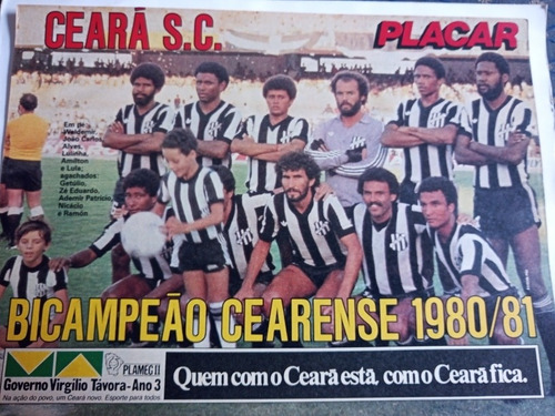 Mini Poster Do Ceara Bicampeão Campeão Cearense 1980 1981