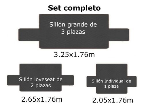 Protector Cubre Sala Sofá, 2 Vista Capitonado Lavable 3 Pzas