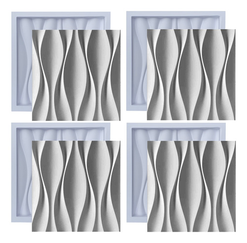 Moldes Formas De Gesso 3d Cimentício Abs Fdg Kit Pra Parede