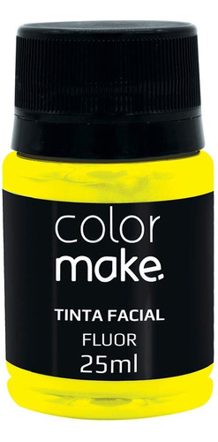 Tinta Facial Neon Amarela Liquida C/ 12 Potes De 25 Ml Cada Cor do blush Amarelo