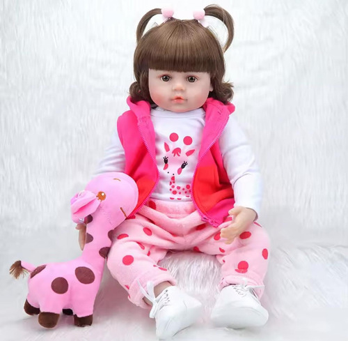 Muñeca De Silicona 55cm Bebé Reborn Realista Con Accesorios