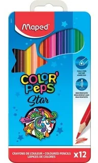 Lapices De Colores Maped Color Peps 12 Lapices Estuche Metal