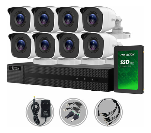 Kit Seguridad Hikvision Dvr 8ch + 8 Camara Hd + Disco +balun