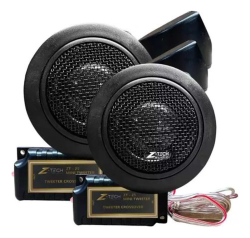 Mini Tweeter Domo De Seda Ztech Par Com Crossover(50wrms)