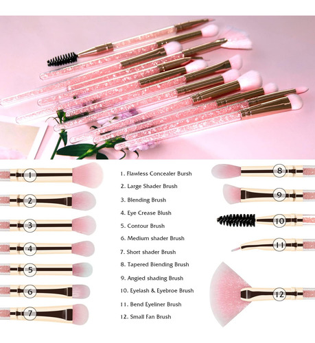 Pinceles De Maquillaje Para Ojos Dpolla, 12 Piezas De Sombra