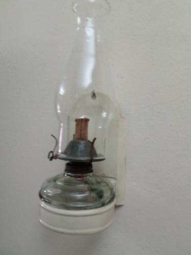 Antigua Lampapa A Kerosene-tulipa Transparente- Impecable