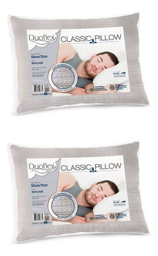 Set X2 Unidades Almohada Espuma Soporte Firme Classic Pillow