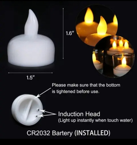 Velas Decorativas Luz Led Tea Light. Batería Incluída. Pack