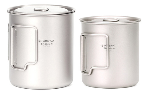 Vaso De Titanio, 750 Ml, Con Asa, Para Acampar, Plegable, Pí