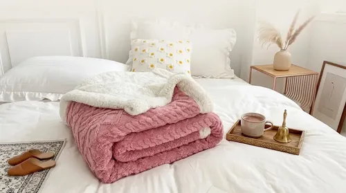 Cobertor Manta De Casal 2,00x1,80 Canelada Sherpa Cores