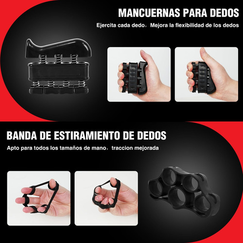 Ejercitador De Mano De Kit Elastica Fortalecedor 6 En 1
