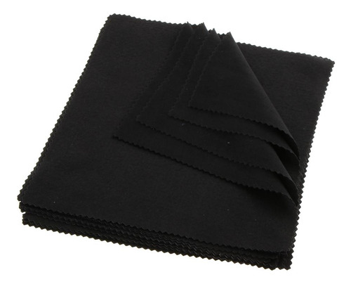 10pcs Paños De Limpieza De Gafas De Microfibra Suave, Negro