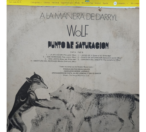 Darryl Wolf Punto De Saturacion- Promocional (Usado)
