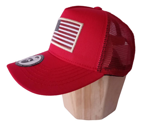 Gorra Militar Táctica Ajustable Con Malla Bandera Bordada