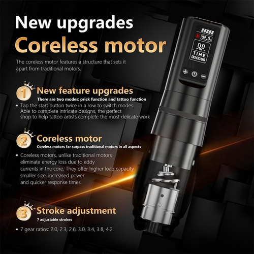Pen Wireless V77 Negra Tatuar Inalámbrico 8h