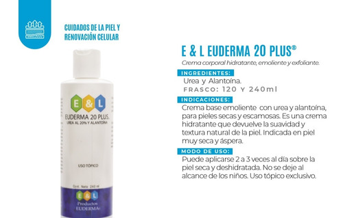 4 Pack - Euderma 20 Plus *envio Gratis*