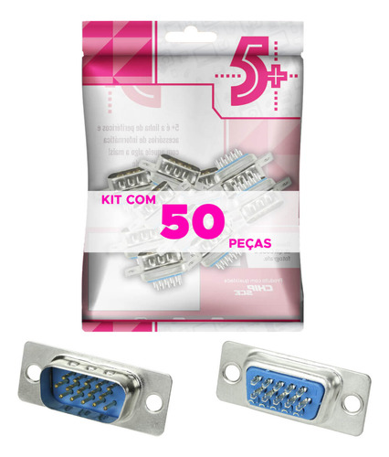 Conector Vga Macho 5+ 025-1050 Azul