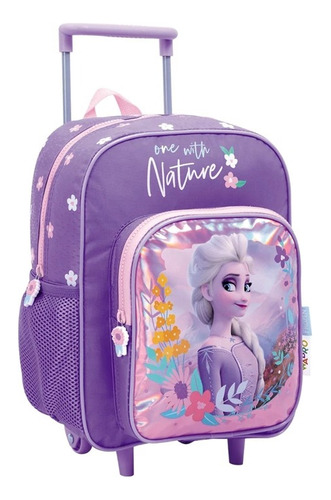 Mochila Frozen Nature Linea Escolar Rueda Carrito 12´´ Wabro