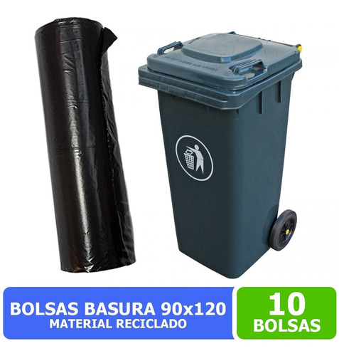 Bolsas Basura Municipal Material Reciclado 90x120 - 10 Unid