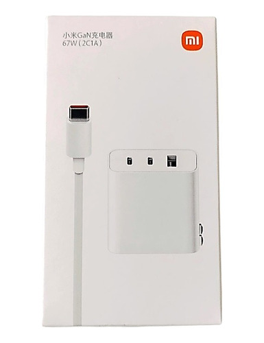 Cargador + Cable Xiaomi 67w 2 Salidas Tipo C + 1 Salida Usb