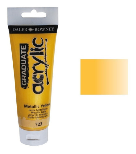 Tinta Acrilica Graduate Amarelo Metalizado Daler Rowney Cor 723 Metallic Yellow