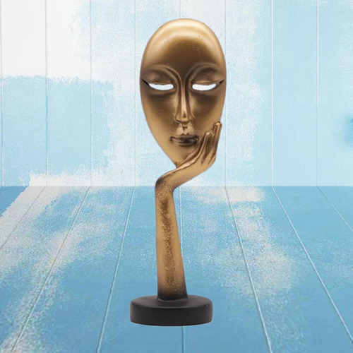 Estatueta De Escultura De Pensador Para Style1 Gold 13x3,5cm