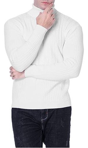 Sweater Tejido Cuello Alto Moda Para Hombre Invierno Tortuga