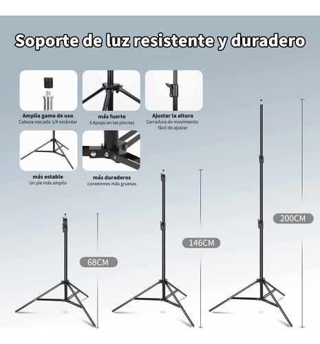 Kit De Luces De Estudio Fotografico Set Softbox 2 Piezas