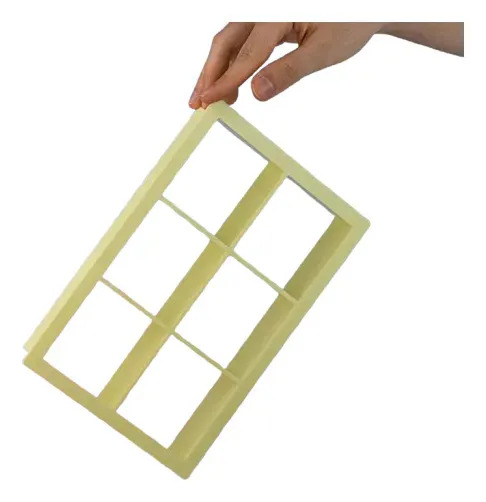 Cortador De Brownie Doce Bolo Quadrado Bluestar 6x6 Cm Cor Amarelo 6 cortes