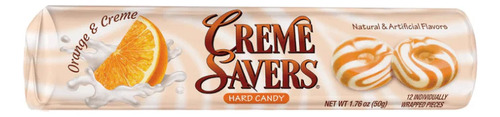 Caramelos Sabor Naranja Con Crema Creme Savers Rollo 12pzs