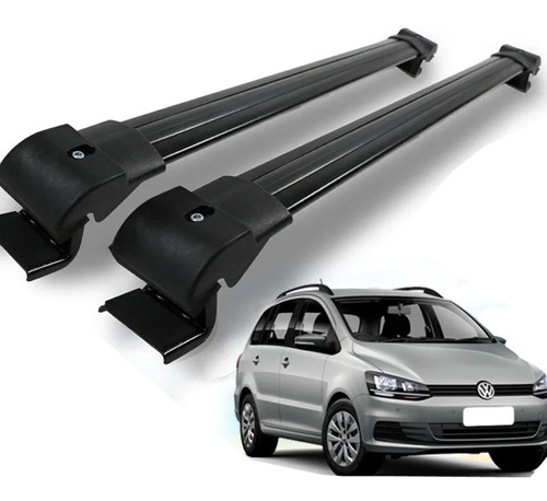 Travessa De Teto Vw Crossfos Fox Rack Bagageiro Cor Preta