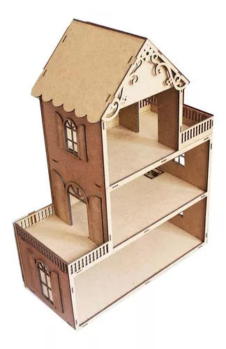 Casa Casinha Bonecas Polly Barbie Madeira Mdf Frete Grátis