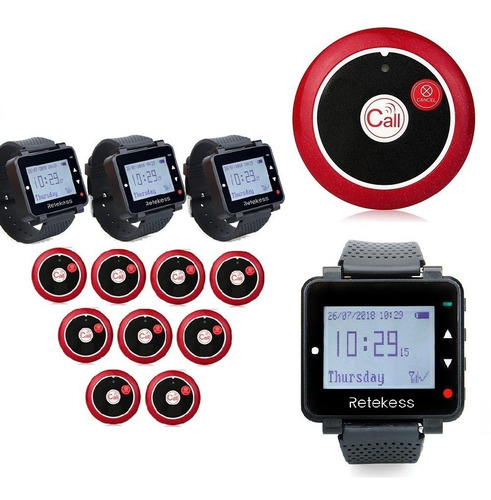 Kit 02 Relógio B E 08 Pagers-chama Garçom, Prof. Academia
