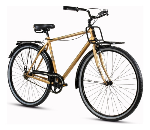 Bicicleta Mercurio London Rodada 700 Urbana Equipada Color Dorado