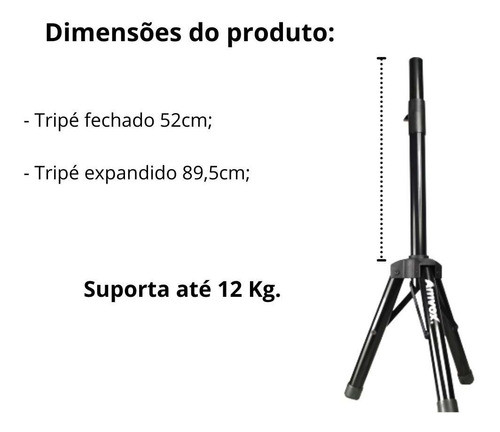 Imagem 9 de 10 de Suporte Pedestal Tripé Profissional Caixa Som Acústica