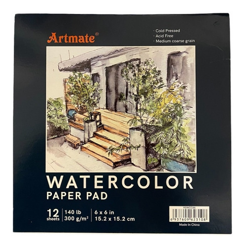 Block Artmate Acuarela 300gs 12h 15.2 X 15.2 Hswcc66